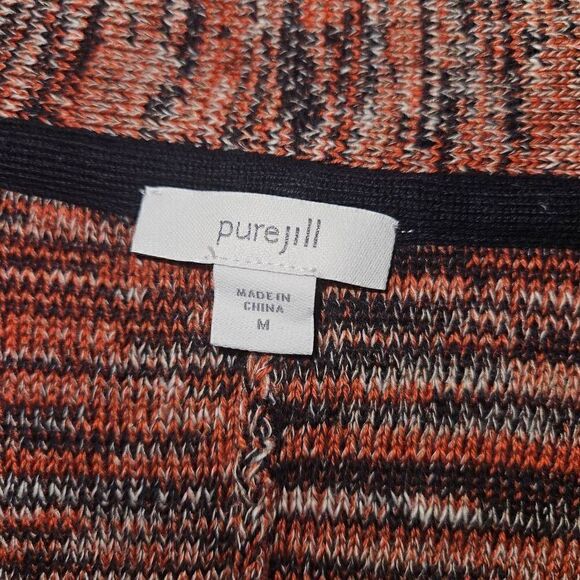 J.Jill Sweater Women Small Purejill Campari Marled Knit Red Black Oversize Boxy - Picture 8 of 13